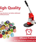 Top Tier Button Maker Machine For Making Dope Badges Slick Badge Press Kit With Three Sizes 300 Pins And Heavy Cutter For Legit Craft Work with assorted buttons.