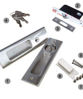 Sliding Door Lock With Invisible Recessed Handle And Latch, Includes Keys, For Pocket Doors And Barn Wood Doors, Interior Privacy Hardware