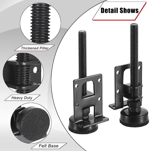 8 Pack Heavy Duty Adjustable Feet Levelers For Furniture 4.7 Inch Table Leg Levelers With Steel Construction And Felt Non Slip Base