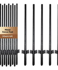 Heavy Duty 6Ft No Dig U Post Fence Posts For Wire Fences, Galvanized Steel Garden Posts, 15 Pack Black Weatherproof