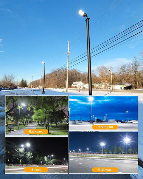 LED Parking Lot Light 150W 200W 240W Adjustable Wattage Outdoor Shoebox Flood Light With Photocell IP65 Waterproof