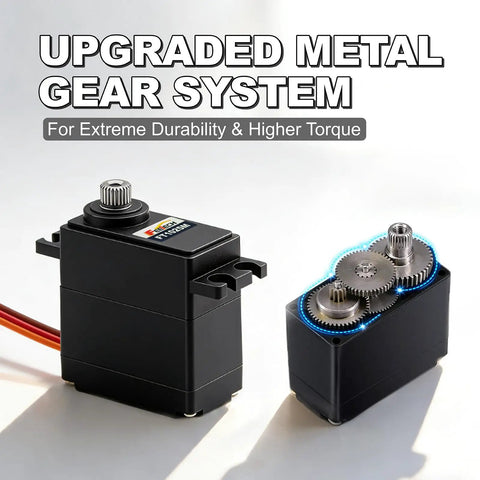 Dope Precision Digital Rc Servo Serving Ten Point Five K Of Raw Torque With Heavy Duty Steel Gears Making It A Rad Upgrade For Slick Trx4M ScX24 10th Scale Crawlers Robots Boats And Planes Any Day featuring metal gear system.