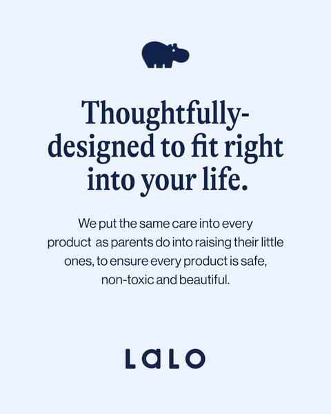 Quote about thoughtful design by Lalo with a blue hippo icon.