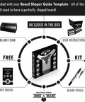 Beard Shaping Tool With Pencil For Men The Ultimate At Home Beard Lineup Kit With Comb, instructions, and free ebook included