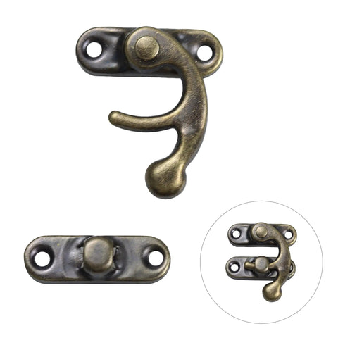 Antique Bronze Mini Swing Arm Latch Set With Old School Vintage Toggle Clasp Lock Catch Hasps For Jewelry Box Wooden Case And Suitcase 32x27mm