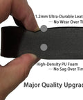Close-up of Ultra Thick 0.8 Inch Anti Fatigue Kitchen Mat 17X30 Inches, showing durable PU foam and leather layers.
