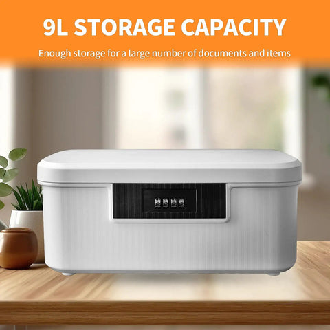 Solid Heavy Duty Lockable Storage Container Bin With Easy Combo Lock Secure File Organizer Box For Home Office Gear Built Tough Plastic Tote In White Finish