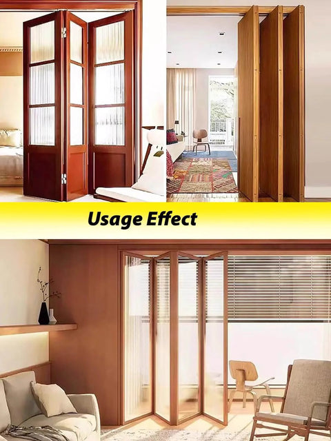 Pocket Door Bifold Hardware Kit With Adjustable Height Rollers For Smooth Glide 4 Door One Side Open, wood folding doors installed