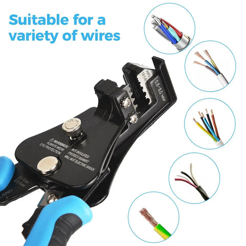 Heavy Duty 3 In 1 All In One Wire Stripper And Cutter For 8 18 AWG Solid And 10 22 AWG Stranded Wire With Adjustable Crimp Tool.