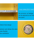 Inside view of Built Tough Flammable Safety Cabinet With Fifteen Gallon Capacity showing adjustable galvanized sheet shelf and ventilation design.