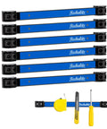 Six Piece 12 Inch Magnetic Tool Holder Strips With Mounting Brackets For Garage Organization Blue Metal Tool Organizer Rack Easy To Install With Screws Included