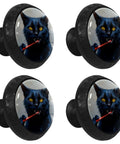 Badass Modern Design Kitchen Cabinet Knobs And Slick Drawer Pulls Loaded With Clear Crystal Glass Handles Crafted From Heavy Duty Abs And Rock Solid Stainless Steel Hardware, black cat design.