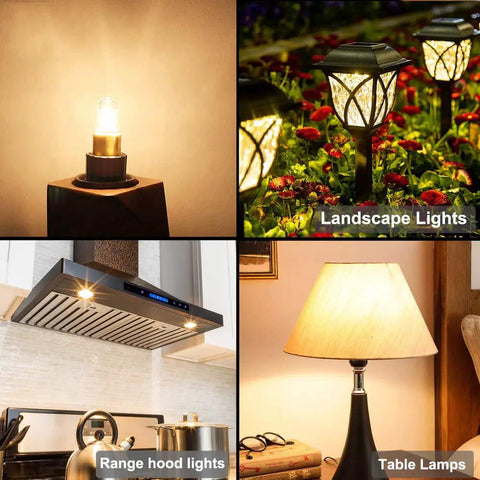 Bi-Pin Halogen Bulbs Pack of 10, 12V 10W in use for cabinet, landscape, range hood, and table lamp lighting applications