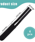 Image showing dimensions of 4 Pack Black Pedal Straps For Fixed Gear Bikes, Adjustable Foot Rest Strips for secure footing on pedals.