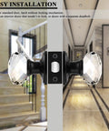 Crystal Glass Door Knob Set For Hallways And Closets, Keyless Non Locking Clear Door Handles With Black Heavy Duty Rosettes, 10 Pack