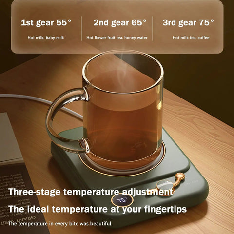 Smart Electric Mug Warmer With Three Heat Modes And Automatic Shutoff keeps your daily brew piping hot with digital temperature display.