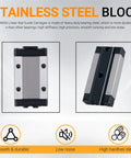 Close-up of MGN12H 500mm Linear Rail Guide With Carriage Block for 3D Printer and CNC Machine, heavy-duty bearing steel
