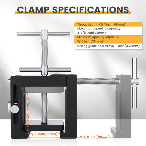 Cabinet Installation Clamp Kit For Easy Face Frame Cabinetry Installations, Heavy Duty All Metal Claws, Clamp Specifications