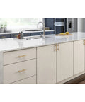 Champagne Bronze Cabinet Handles 10 Pack Modern Pulls For Kitchen Cabinets Drawers Doors And Dressers Three And Three Quarter Inch Center To Center Durable Stainless Steel Finish on kitchen island