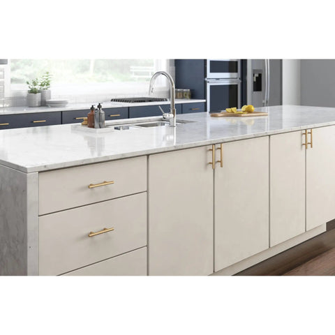 Champagne Bronze Cabinet Handles 10 Pack Modern Pulls For Kitchen Cabinets Drawers Doors And Dressers Three And Three Quarter Inch Center To Center Durable Stainless Steel Finish on kitchen island