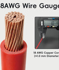 Top Notch 18Awg Speaker Wire Connectors Kit Loaded With 6.3Mm Pre Crimped Female Spade Terminals Tight For Car Audio Installations And Home Rig Hookups showing 18 AWG copper core wire with red insulation.