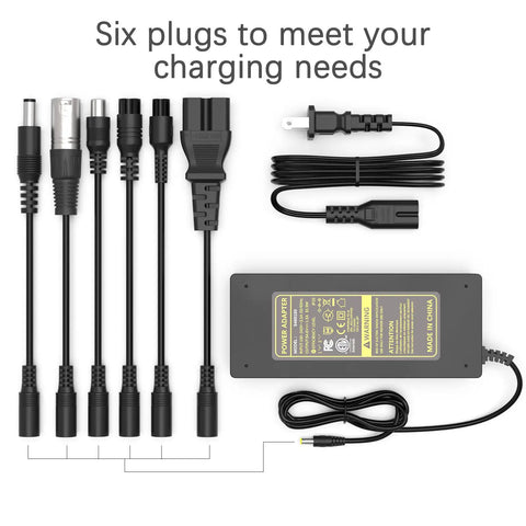 54.6V 1.5A Universal Electric Bike Charger Must-Have 7 In 1 Fast Charge Replacement For Razor Gotrax Xiaomi Ninebot Hoverboard And E-Bike ETL Certified Safe Charge