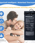 Digital Waterbed Heater With Smart Temperature Control And Adjustable Heat Settings That Deliver Dreamy Warmth And Sweet Sleep Comfort All Night Long For A Super Solid And Big Time Upgrade on a bed with a couple.