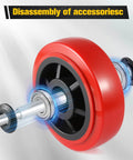 Exploded view of 5 Inch Caster Wheel Set Of 4 With Polyurethane Surface And Dual Ball Bearings showing disassembly components.