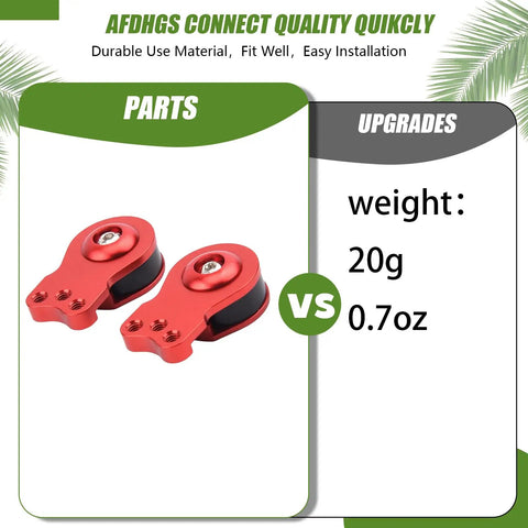2 Pack Aluminum Servo Saver Set For 25T Plastic Output Gear With Adjustable High Torque Servo Arms 18Mm Red Dual Upgrade For Rc Cars And Trucks Customizable Spring Tension For Precision Control, red aluminum pair