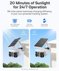 Solar Powered Outdoor Security Cam With Dual 3K AI Lenses, 210 Static View And 300 Dynamic Tracking, Color Night Vision