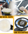 5 Inch Air Random Orbital Sander Dual Action Pneumatic Palm Sander For Wood And Metal Polishing with wax wool mats and arc eccentricity