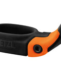 Adjustable Hand Rest Trigrest for ice axes in black and orange, ergonomic design for climbing and mountaineering