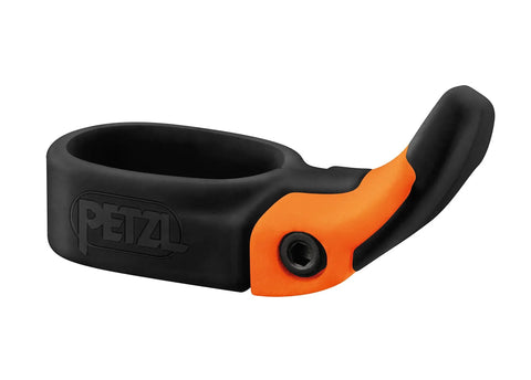 Adjustable Hand Rest Trigrest for ice axes in black and orange, ergonomic design for climbing and mountaineering
