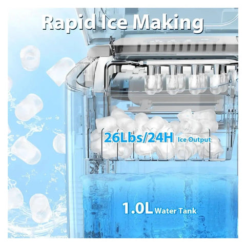 Freshly Chilled Bullet Ice Anytime With This Sick Countertop Ice Maker For Backyard Hangouts Compact Portable Design drops 26Lbs daily