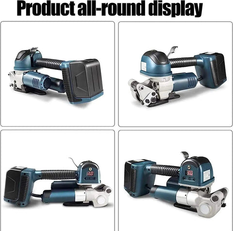 No Sweat Automatic Strapping Tool For 13 To 19 Mm PP PET Bands, showing product design from multiple angles.