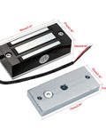 Heavy Duty 130 Lbs Electric Magnetic Lock For Single Door Access Control 12V Fail Safe Stainless Steel Compact Design with dimensions