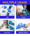 Latex Free Vinyl Exam Gloves 4 Mil Disposable Small Blue Box Of 100 Powder Free For Medical Dental Lab Use, shown in various settings