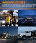 35 Inch LED Traffic Advisor Emergency Strobe Light Bar With Amber And White on vehicles for construction, towing, and road safety