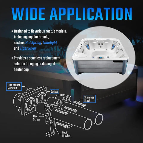 Wide application of All In One Hot Tub Heater End Cap Kit With Rubber Gaskets Aluminum Strips And Screws Universal Fit