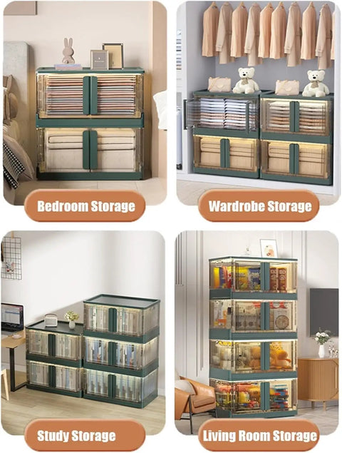 Super Sturdy Foldable Cube Storage Bins With Secure Snap Lids And Silky Smooth Rolling Wheels Stackable Plastic Crates Designed For Tight Gap Storage Nifty Closet Organization System That Works Like A Charm To Keep Your Home Decluttered And Looking