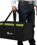 Man holding Stash Ready Large Fireproof Document Bag 24 By 12 By 12 Inches Waterproof Safe For Cash Valuables And Passport