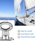 Stainless steel twist lock fastener for marine canvas use; includes eyelet and stud, close-up view