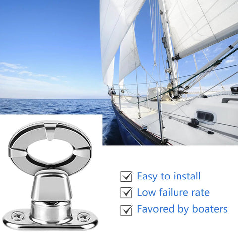 Stainless steel twist lock fastener for marine canvas use; includes eyelet and stud, close-up view