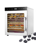 Premium Freeze Dryer Machine For Food Dehydration With Twelve Stainless Steel Trays And Digital Interface, trays filled with dried fruits.
