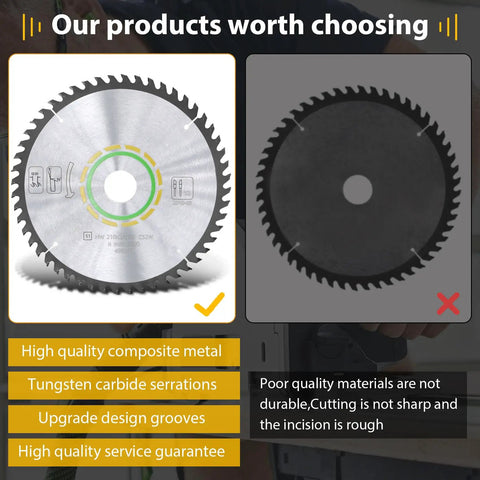 Fine Tooth Saw Blade 52 Tooth 210x2.4x30mm Tungsten Carbide Tip 30mm Arbor For TS 75 Plunge Cut Saw comparison image