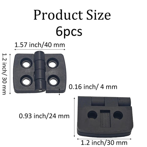 Top Shelf Black Plastic Hinges Featuring Premium Hardware Included Making Electrical Cabinet Mounting A Snap While Offering Lock Tight Security And Snappy Action For Tool Boxes And Storage Cabinets, displaying sizes and details.