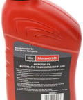 Back label of Mercon LV Automatic Transmission Fluid 1 Qt for electronically controlled transmissions, showing details.