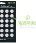 Heavy Duty LR1130 AG10 Button Cell Batteries 30 Pack Solid Alkaline Coin Power Cells For Watches And Toys Legit 1.5V in protective storage tray.