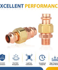 Pro-Grade 1 Inch Copper Press Union Fittings Lead Free Pack Of 30 Heavy Duty 300 PSI Copper Couplers close-up view with gold connector.