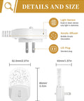 Cozy Amber Warm Night Light Two Pack Plug In Wall LED Night Lights With Dusk To Dawn Sensor 1800K size and features illustration